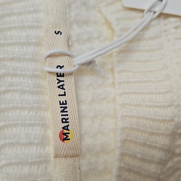 Marine Layer Delaney Raglan sweater cream multi stripe women's size small - Picture 5 of 12